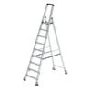 Günzburger Aluminium-Stehleiter Einseitig Begehbar,mit Rollen 1 X 9 Stufen, 41109