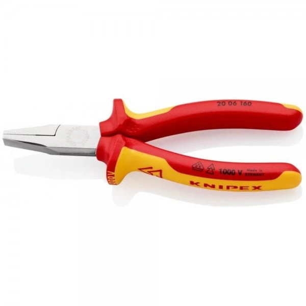 Knipex Flachzange Verchromt Isoliert Mit Mehrkomponenten-Hüllen, VDE-geprüft 160 Mm, 20 06 160 1 Knipex Flachzange Verchromt Isoliert Mit Mehrkomponenten-Hüllen, VDE-geprüft 160 Mm, 20 06 160