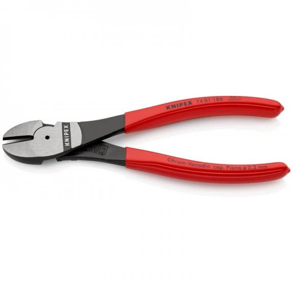 Knipex Kraft-Seitenschneider Schwarz Atramentiert Mit Kunststoff überzogen 180 Mm, 74 01 180 2 Knipex Kraft-Seitenschneider Schwarz Atramentiert Mit Kunststoff überzogen 180 Mm, 74 01 180 – Bild 2
