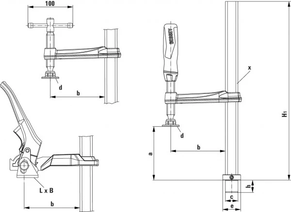 Bessey Spannelement Mit Fixer Ausladung TW28 300/120 (2K-Kunststoffgriff) 1 Bessey Spannelement Mit Fixer Ausladung TW28 300/120 (2K-Kunststoffgriff)